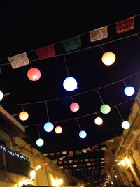 Low angle view of illuminated building