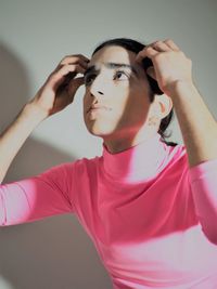 Portrait of young man looking away