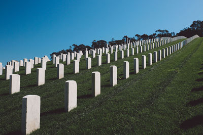 Tombstones in cemetery