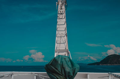 Scenic view of sea against blue sky