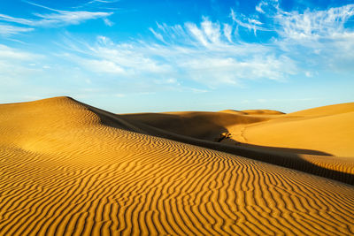 Sand dunes in desert