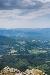 High angle view of landscape against sky