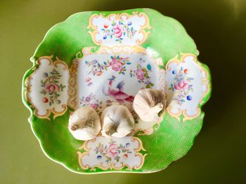 High angle view of stuffed toy on table