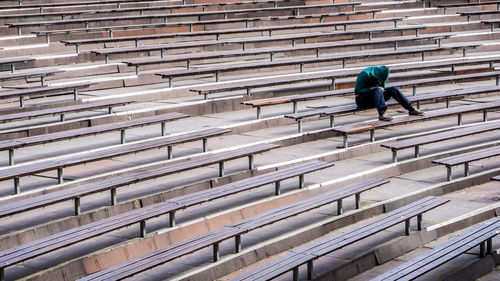 Man walking on steps