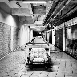 Empty walkway in city
