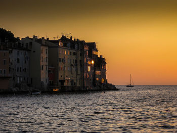 View of sea at sunset
