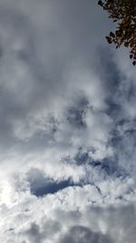 Low angle view of clouds in sky