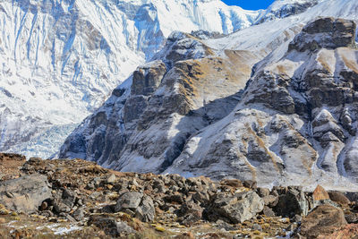 Scenic view of snowcapped mountains