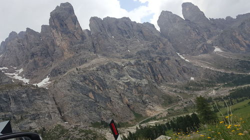 Scenic view of rocky mountains against sky