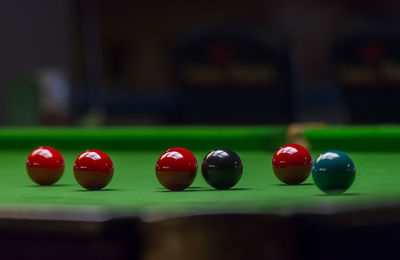 Close-up of balls on table