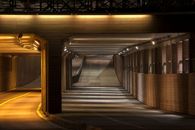 Railroad station night walkway