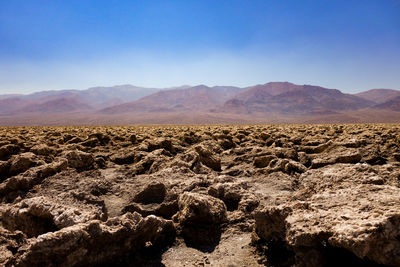 Scenic view of mountains against clear sky