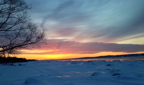 Scenic view of snow covered landscape