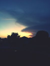 Silhouette of landscape at sunset