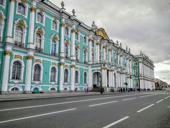 Road with buildings in background