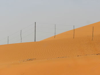 Scenic view of desert against clear sky