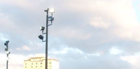 Low angle view of building against cloudy sky