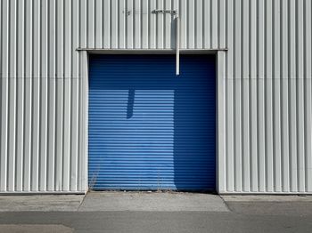 Closed door of building