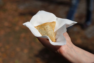 Cropped hand holding paper