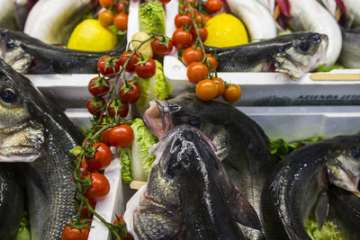 Close-up of fish for sale in market