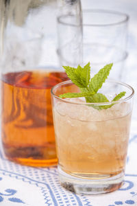 Cocktail in glass, close-up