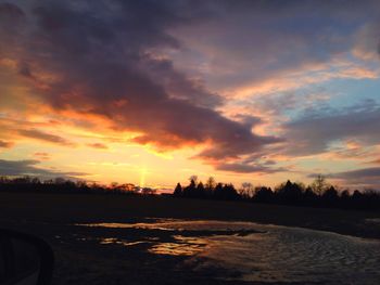 Scenic view of sunset over landscape