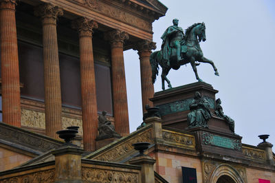 Low angle view of statue of historic building
