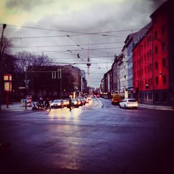 Cars parked on street