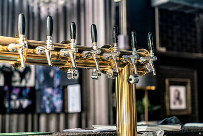Beer taps in bar