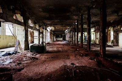 Interior of abandoned building