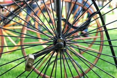 Close-up of metallic wheel