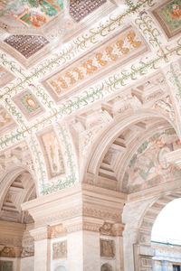 Low angle view of ceiling of historical building