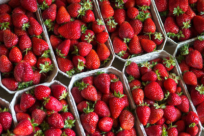 Full frame shot of strawberries for sale at store