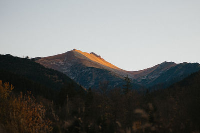 Scenic view of mountains against clear sky