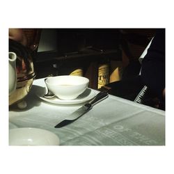 Coffee cup on table