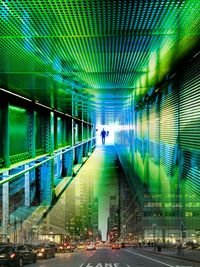 Illuminated city street