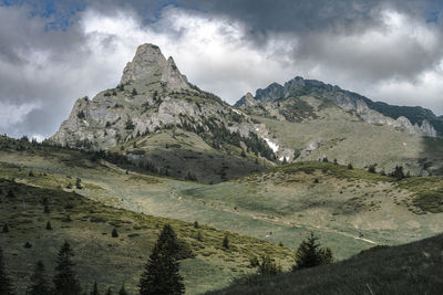 Scenic view of mountains against sky