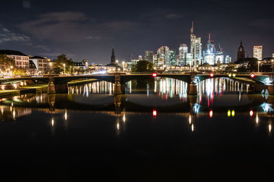 Illuminated city at night