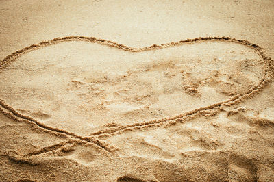 Heart shape on sand