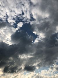 Low angle view of clouds in sky