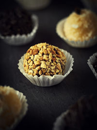 High angle view of breakfast on table