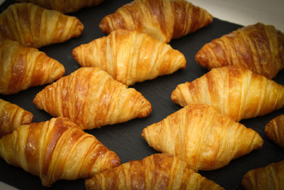 Close-up of croissant on table