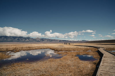 Panoramic view of hot springs against the mountain landscape