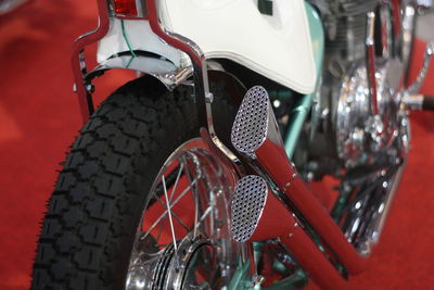 Close-up of motorbike