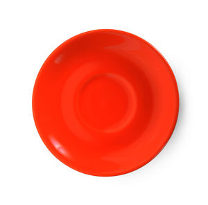 High angle view of red ball over white background