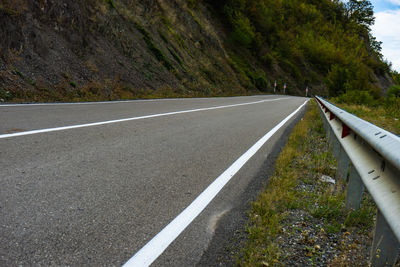 Close up of mountain road somewhere in georgian caucasus mountain