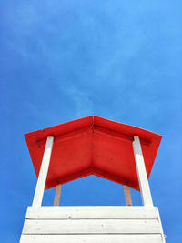 Low angle view of lifeguard hut