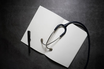High angle view of eyeglasses on table