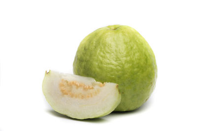 Close-up of apple against white background