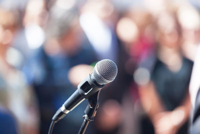 Close-up of microphone